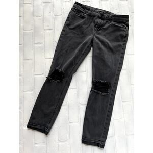 JOE'S JJ Markie Crop Skinnie Crop Black Distressed Knee Jeans - sz 28